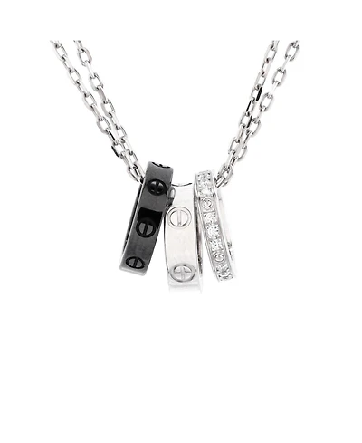 Pre-Owned Cartier Love 3 Ring Pendant Necklace