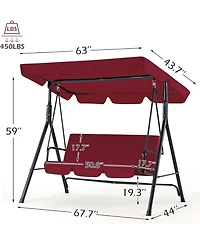 Aecojoy 3-Seat Outdoor Patio Swing Chair