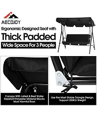 Aecojoy 3-Seat Outdoor Patio Swing Chair
