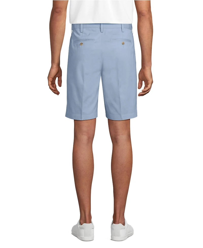 Lands' End Men's No Iron 9" Pleated Front Chino Short
