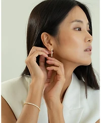 Bearfruit Jewelry Sterling Silver 18k Gold Plated Josephine Tennis Necklace & Bracelet Set