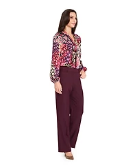 Tahari Asl Women's Long Sleeve Bow Tie-Neck Blouse