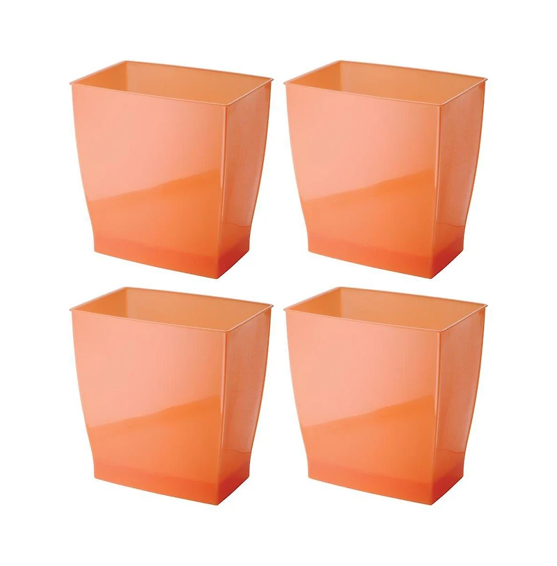 iDesign Small Bathroom Trash Cans, Set of 4, Tango Orange, Made in Usa