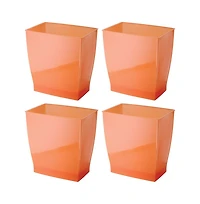 iDesign Small Bathroom Trash Cans, Set of 4, Tango Orange, Made in Usa