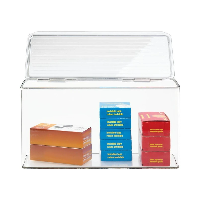 iDesign Stackable Hinged-Lid Pantry Storage Box - Clear