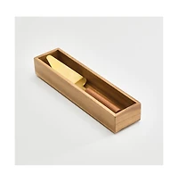 iDesign Acacia Wood Narrow Kitchen Drawer Organizer - Set of 3 - Natural