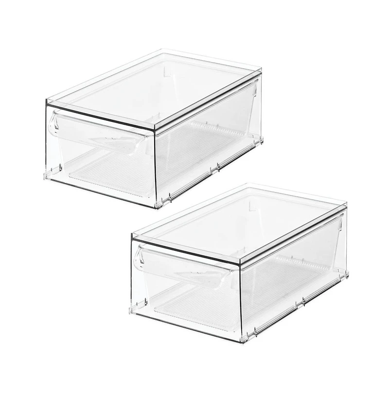 iDesign Stackable Storage Drawer for Fridge, Pantry, or Under Kitchen Sink - Clear