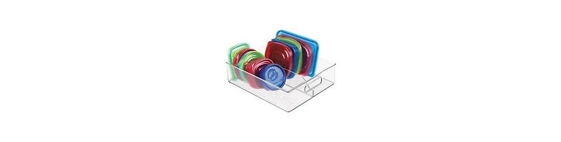 iDesign Divided Storage Bin for Fridge or Pantry, Clear, Made in Usa