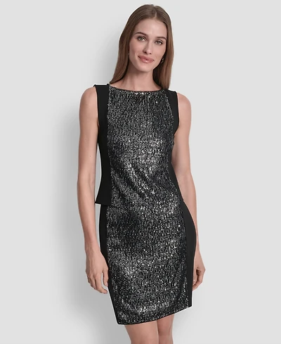 Dkny Women's Sequin Panel Sleeveless Top