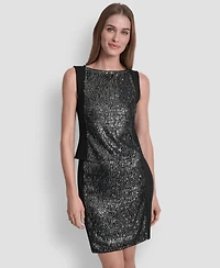 Dkny Women's Sequin Panel Sleeveless Top