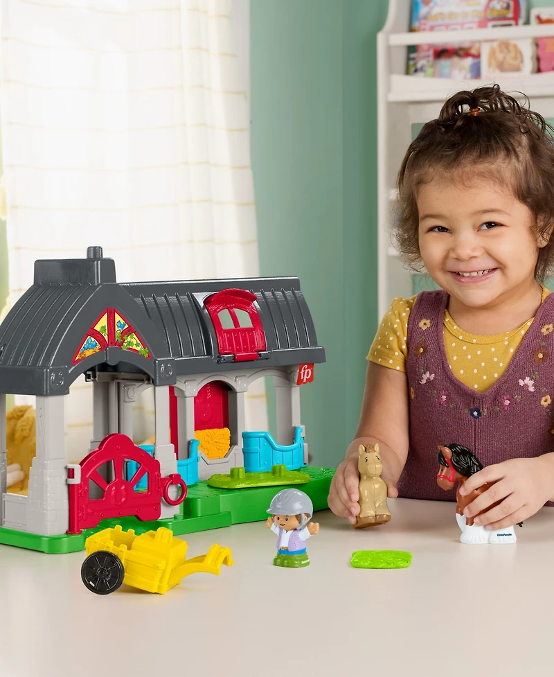 Little People Friendly Horses Stable Toddler Playset, 6 Play Pieces