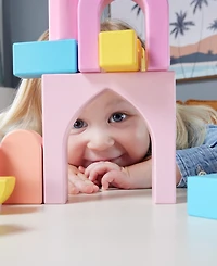 Fisher Price Toddler Toy Castle Block Set, 28 Wood Pieces