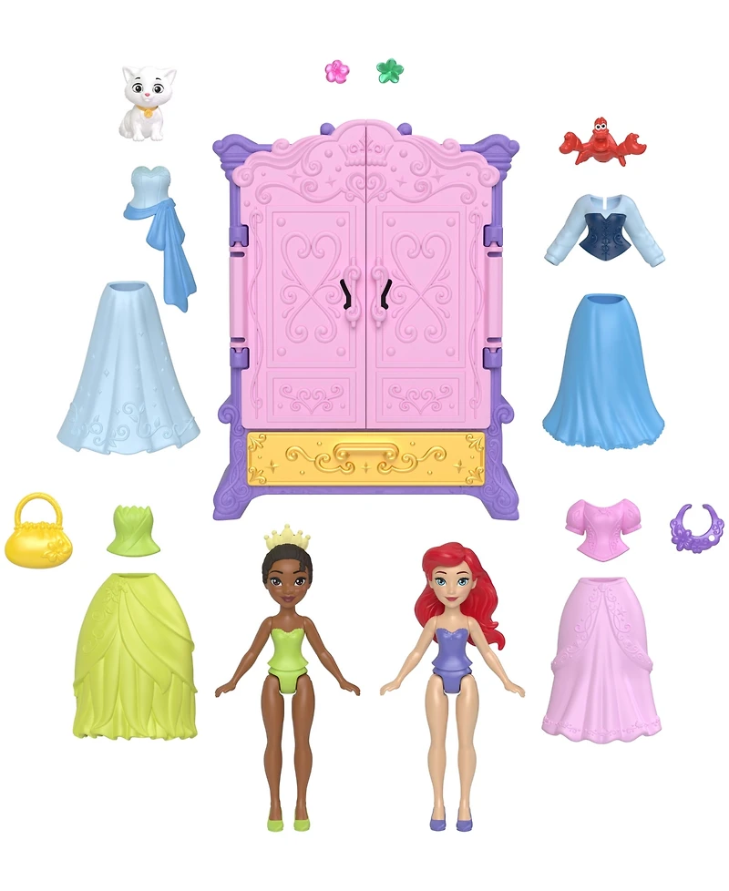 Disney Princess Royal Wardrobe Set with Ariel and Tiana Dolls