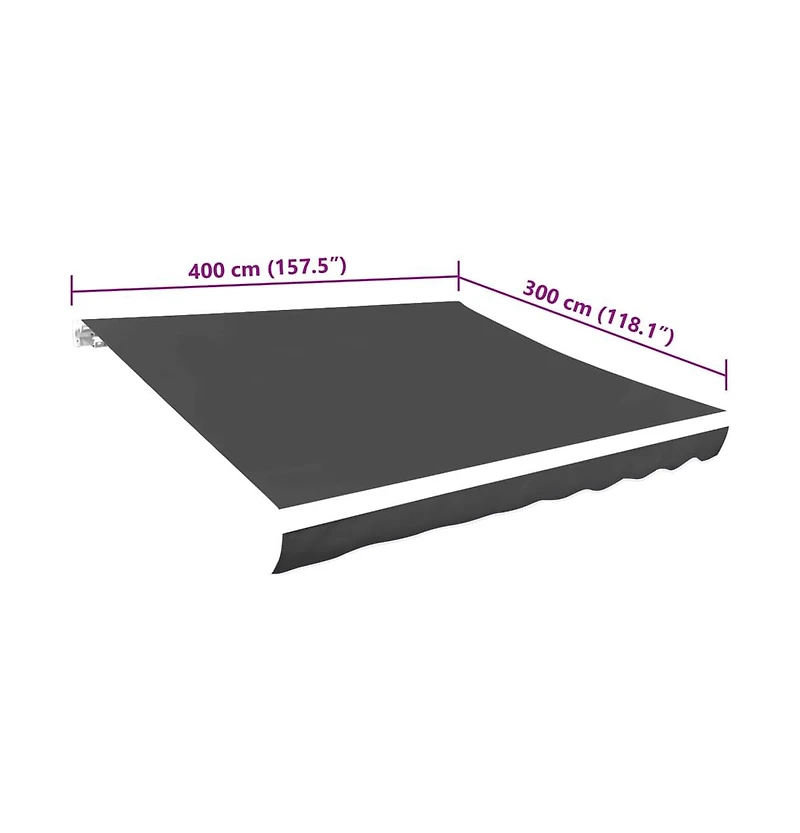 Awning Anthracite Polyester with Pu coating
