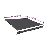 Awning Anthracite Polyester with Pu coating