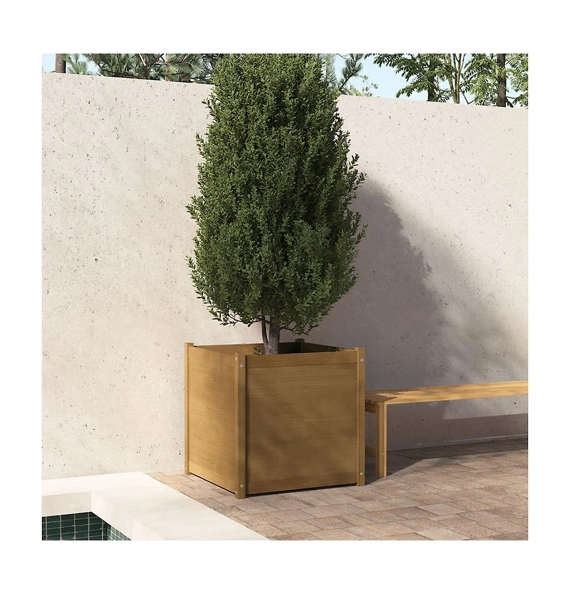 vidaXL Garden Planter Honey Brown Solid Pinewood Large Durable