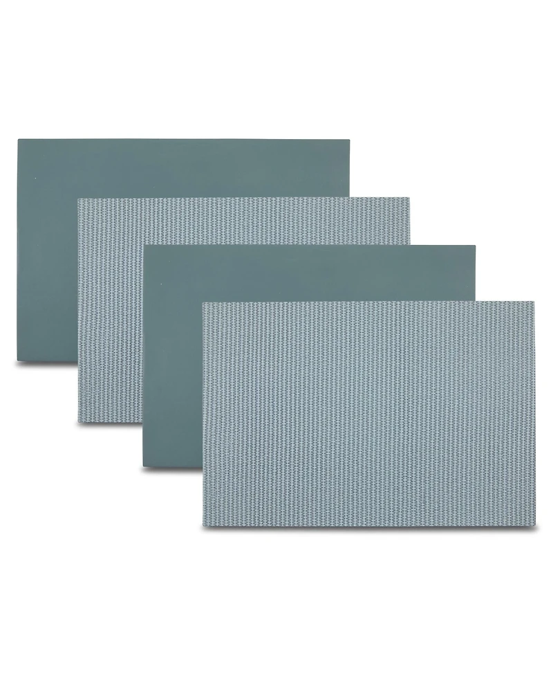 Dainty Home Exeter Reversible Premium Faux Leather 12" x 18" Rectangular Placemats Set of 4