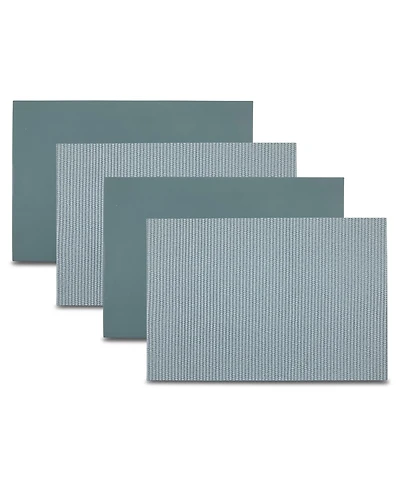 Dainty Home Exeter Reversible Premium Faux Leather 12" x 18" Rectangular Placemats Set of 4