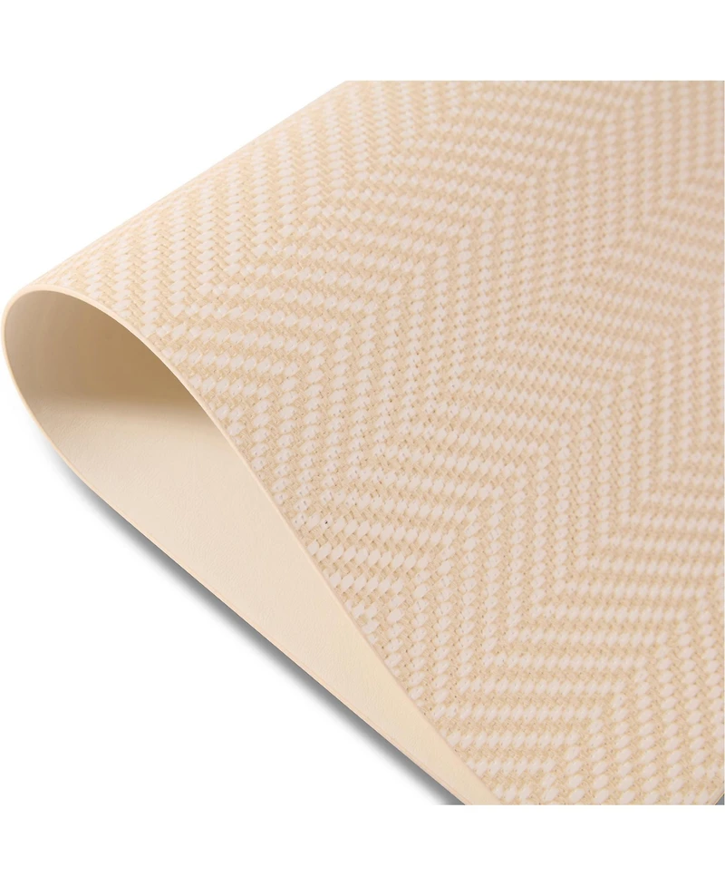 Dainty Home Chevron Reversible Premium Faux Leather 12" x 18" Rectangular Placemats Set of 4