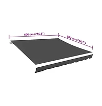 vidaXL Awning Anthracite Polyester with Pu coating 236.2 x 118.1 in