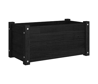 vidaXL Garden Planter Black Solid pinewood 23.6 x 12.2 x 12.2 in Durable