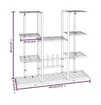 vidaXL Flower Stand White Powder-coated iron Tall Decorative Inlays