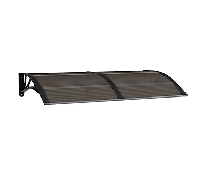 Door Canopy Black Polycarbonate, Abs, Aluminum 59.1x29.5 in