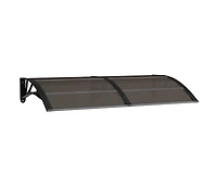 Door Canopy Black Polycarbonate, Abs, Aluminum 59.1x29.5 in