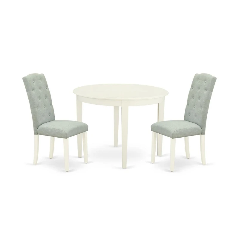 East West Furniture Dining Room Set Linen White