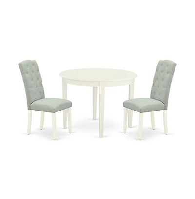 East West Furniture Dining Room Set Linen White