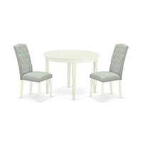 East West Furniture Dining Room Set Linen White