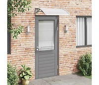 vidaXL Door Canopy Grey, Transparent Polycarbonate, Abs, Aluminum