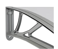 vidaXL Door Canopy Grey, Transparent Polycarbonate, Abs, Aluminum