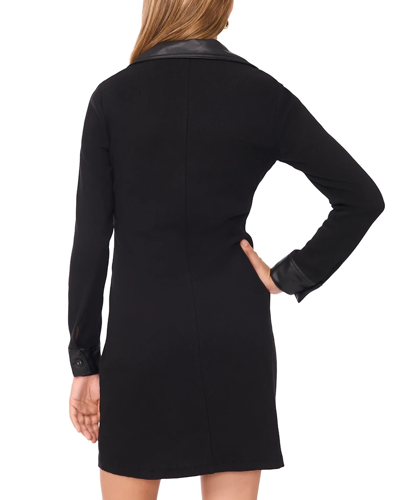 1.state Women's Button-Up Collar Mini Dress