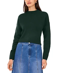 1.state Women's Long Sleeve Mock Neck Rolled Hem Sweater