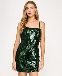 Seni & Cade Juniors' Sequin Sleeveless Dress