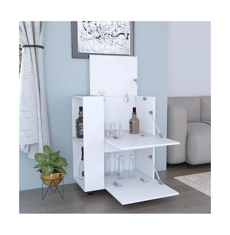 Tuhome Arlet Kitchen Island White/Macadamia Mdf