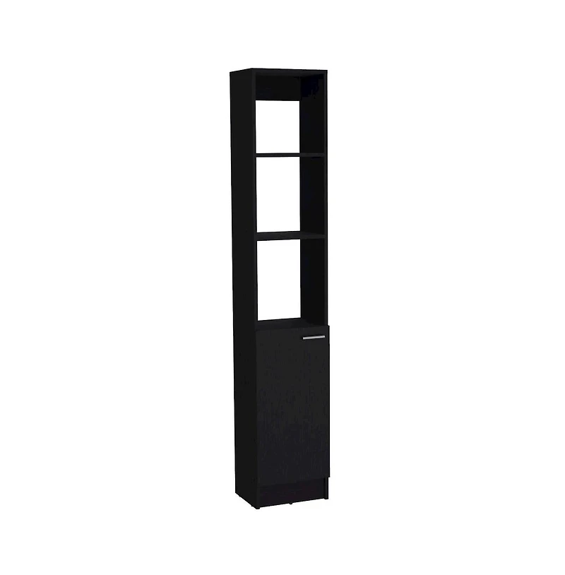 Tuhome Parks Linen Cabinet Black Mdf