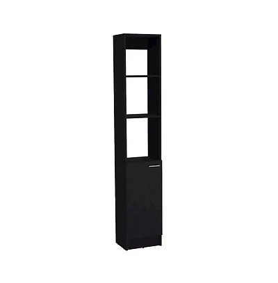 Tuhome Parks Linen Cabinet Black Mdf