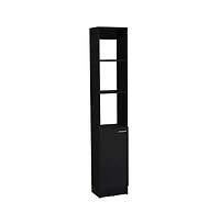 Tuhome Parks Linen Cabinet Black Mdf
