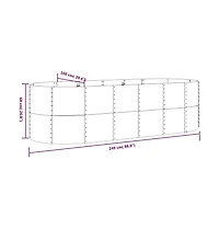 VidaXLGarden Raised Bed Grey Powder-coated steel Large