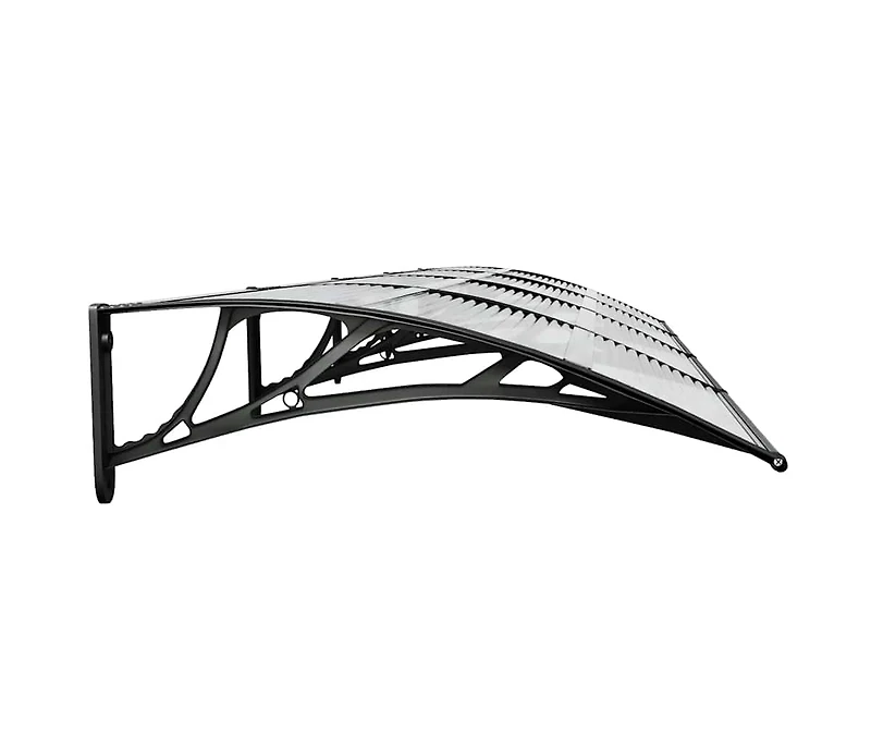 vidaXL Door Canopy Black, Transparent Polycarbonate, Abs, Aluminum Large