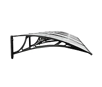vidaXL Door Canopy Black, Transparent Polycarbonate, Abs, Aluminum Large