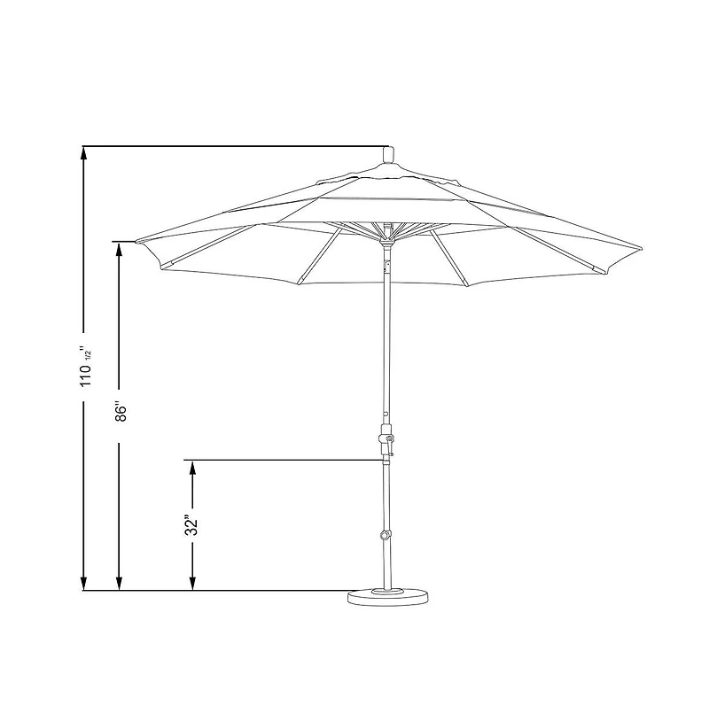 California Umbrella 11' Golden State Series Patio Umbrella