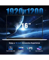 Gaming Laptop, 16 Inch Fhd Display (1920 x 1200), N95 Laptop Computer (up to 3.4GHz), 16GB Ram 1TB Ssd, Supports 180 Angle Opening, Bluetooth, Backlit