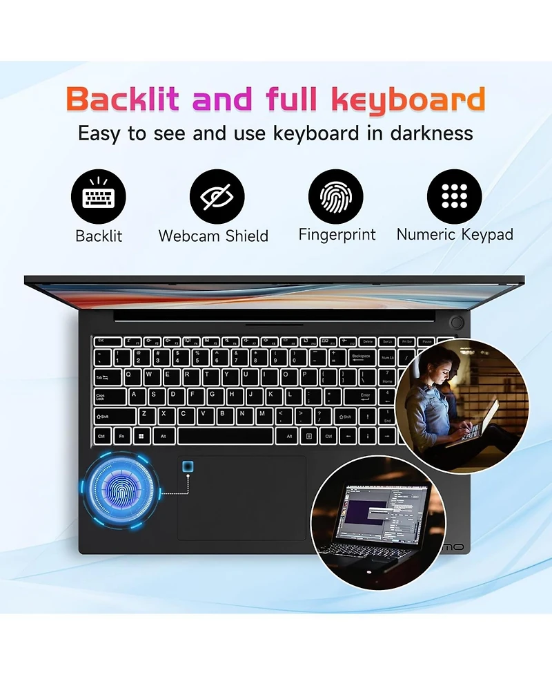 Kuu 17.3" Ips Fhd-Laptop, Intel 6 Cores i3-1215U 16GB Ram 256GB Ssd (Beat Ryzen 5 7520U, Up to 4.4GHz) Computer with 65W GaN Type C Backlit Keybo