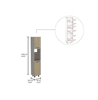 Tuhome Hassel Kitchen Pantry Cabinet Light Pine Mdf