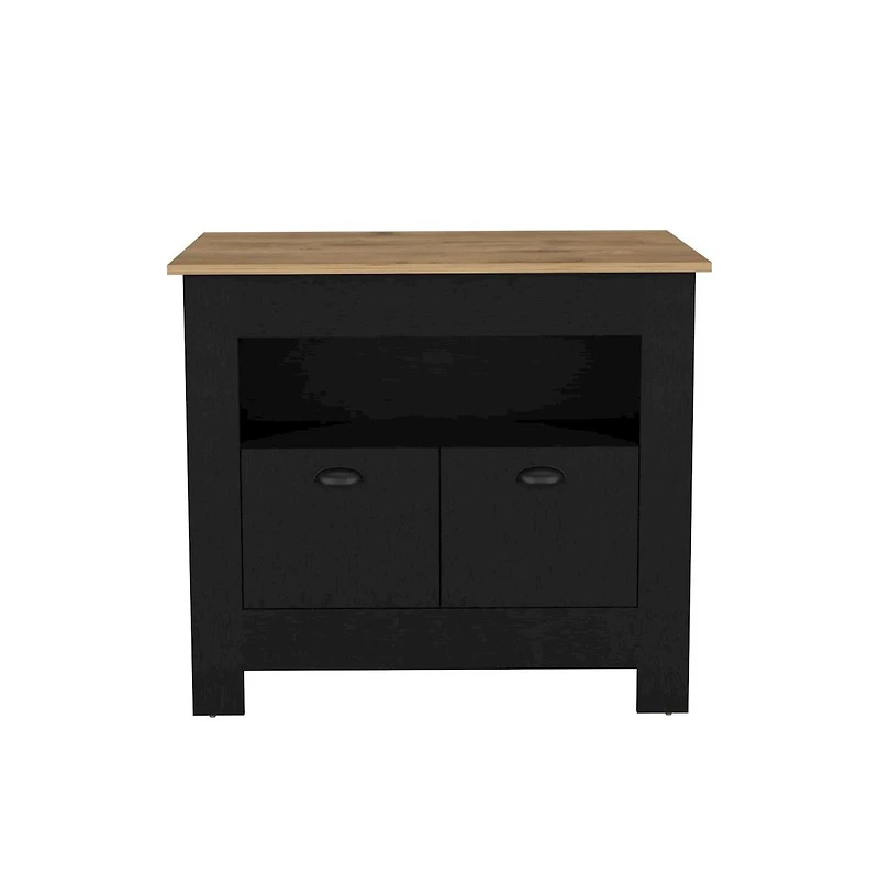 Tuhome Arlet Kitchen Island Black/Macadamia Mdf