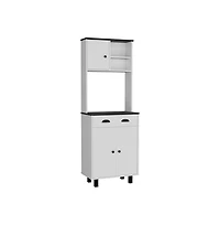 Tuhome Salen Kitchen Pantry White/Black Mdf