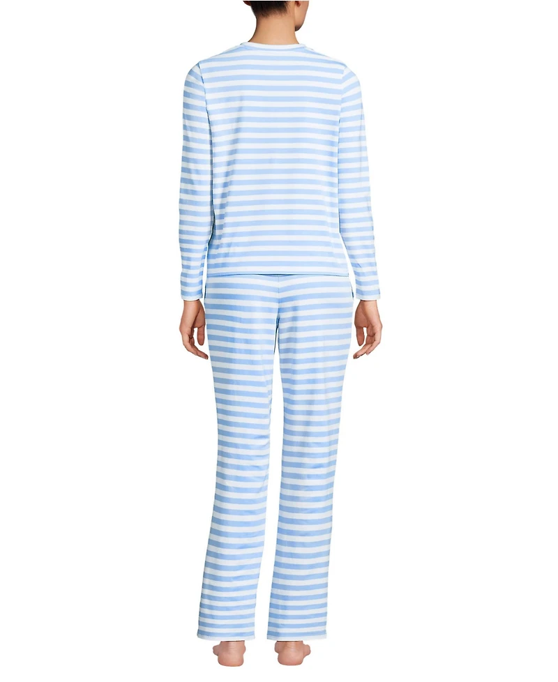 Lands' End Women's Knit 2 Piece Pajama Set